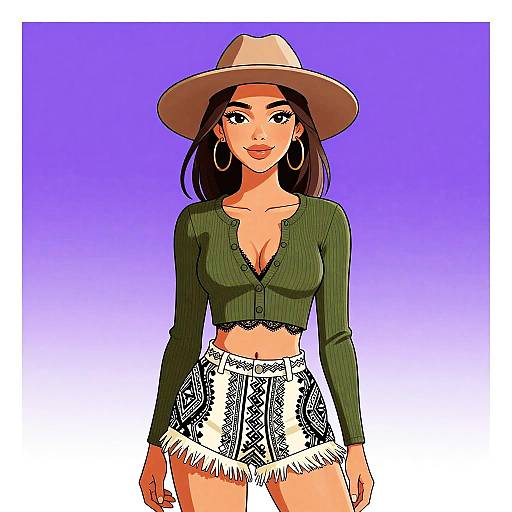 Smiling Woman in Casual Chic Outfit