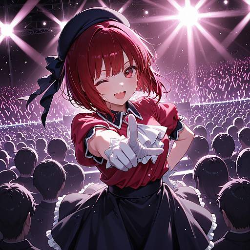 Idol Girl Singing with Stage Lights