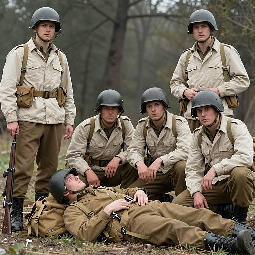 Bravery and Valor: WWII Soldiers Scene