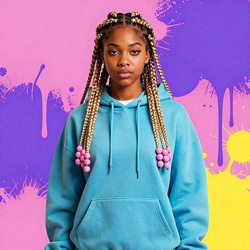 Confident Young Woman in Vibrant Portrait