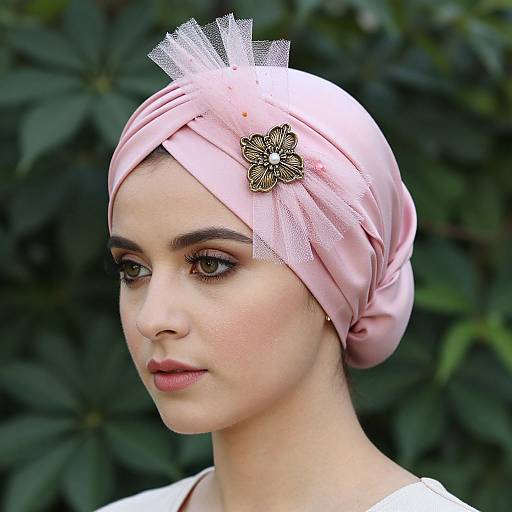 Elegant Woman in Pink Turban