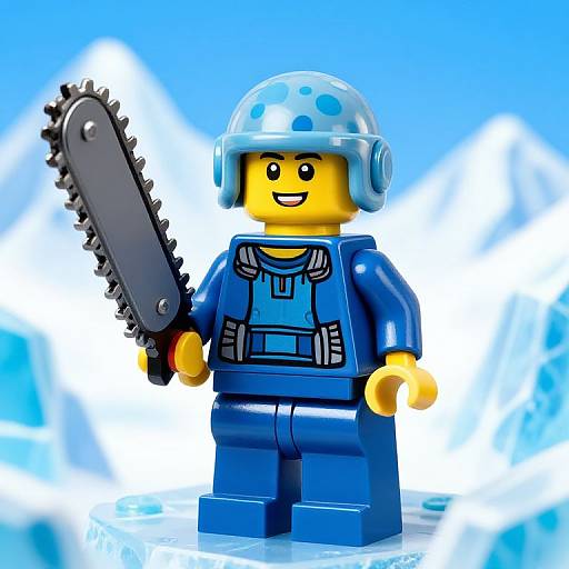Lego Ice Planet Character with Chainsaw