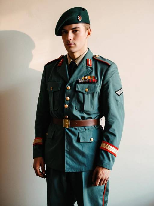 Man in Classic Soldier Cosplay Costume