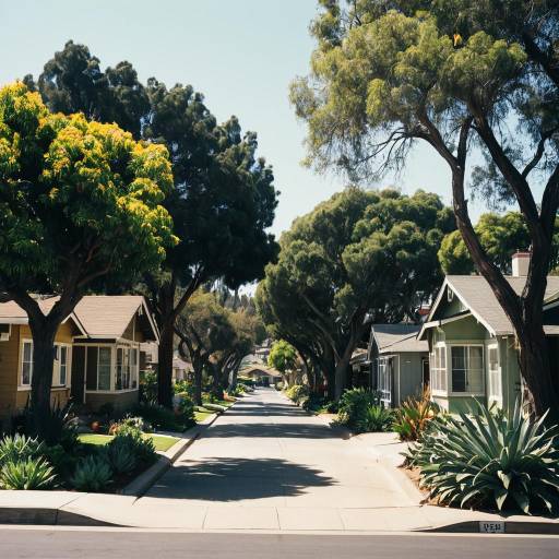 Tree-Lined Street with Ranch-Style Houses in San Diego Tree-Lined Street with Ranch-Style Houses in San Diego