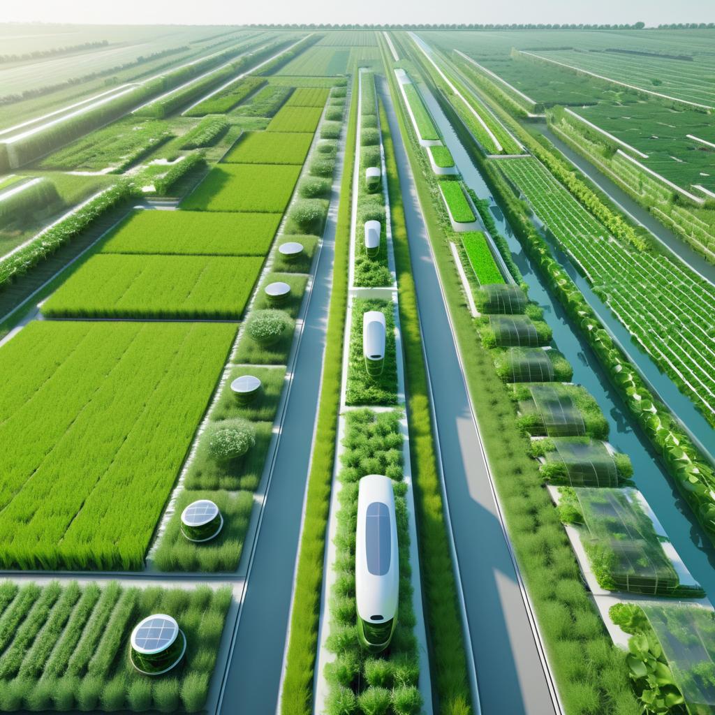 Futuristic Vertical Farming Robotics Scene