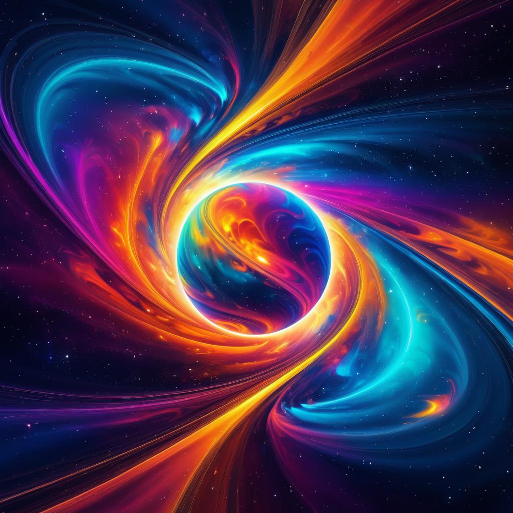 Celestial Color Burst: Dynamic Abstract Art