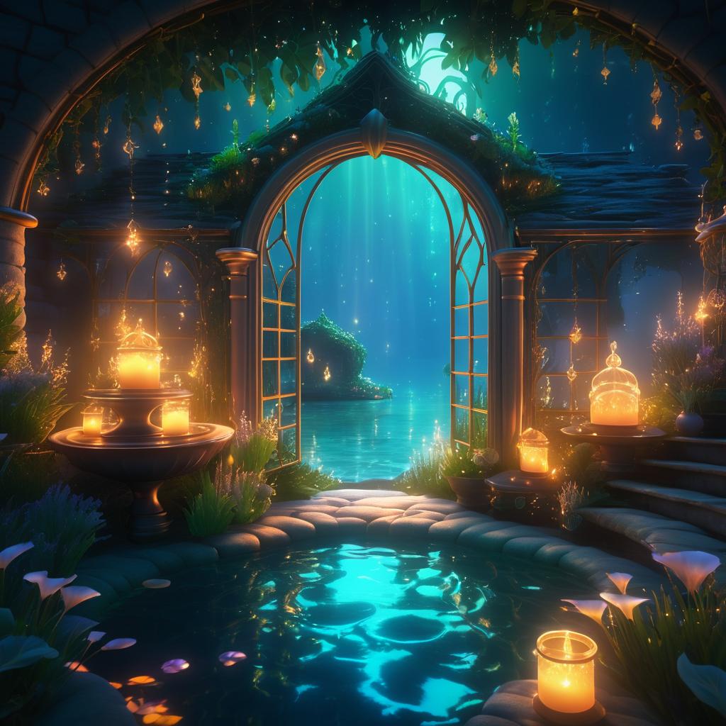 Ethereal Mermaid in Cozy Cottage Scene