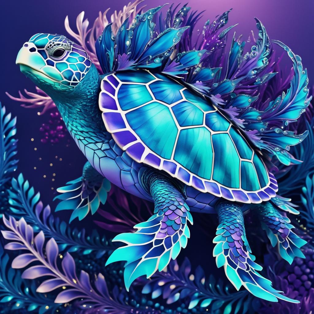 Exotic Sea Turtle Inspired Fantastical Beast