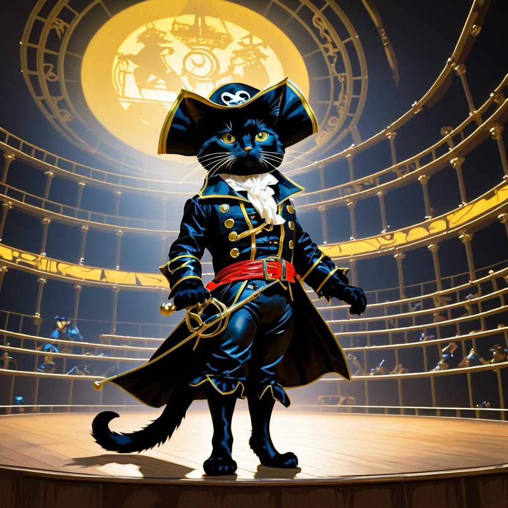 Cinematic Pirate Cat in Dynamic Arena