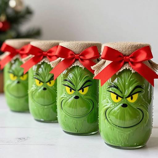 Whimsical Grinch Mason Jar Decorations