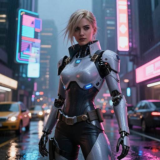 Cyberpunk Lupe in Neon Cityscape