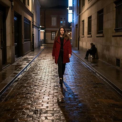 Neon Alley: Woman in Red Coat