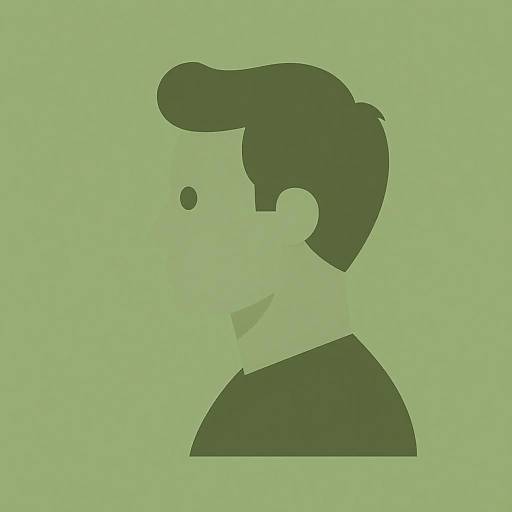 Minimalist Olive Green Man Profile Illustration