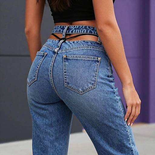 Edgy G-String Jeans Fashion Shoot
