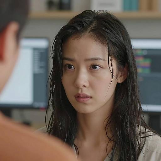 Intense Gaze of a Woman in Focus