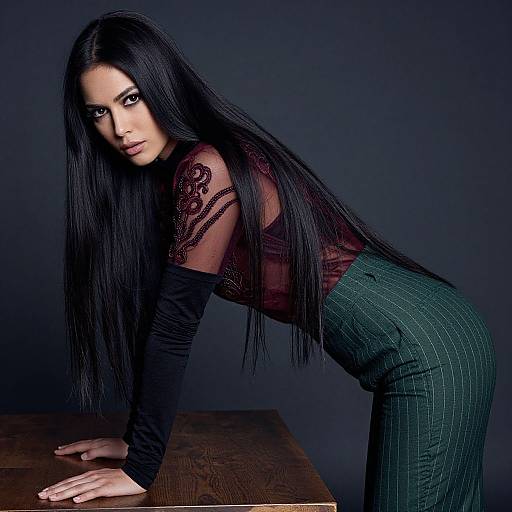 Edgy Portrait of Woman in Stylish Outfit