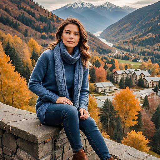 Cozy Autumn Style with Mountain View