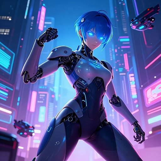 Futuristic Cyberpunk Anime AI Character