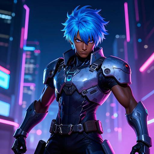 Cyberpunk Male Anime Warrior