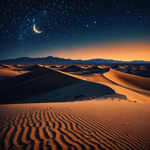 Mystical Twilight Desert Scene Illustration