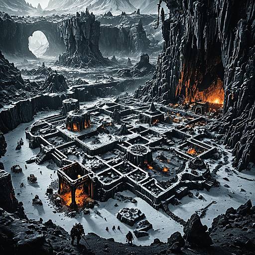 Etched Steampunk Frozen Wasteland Map