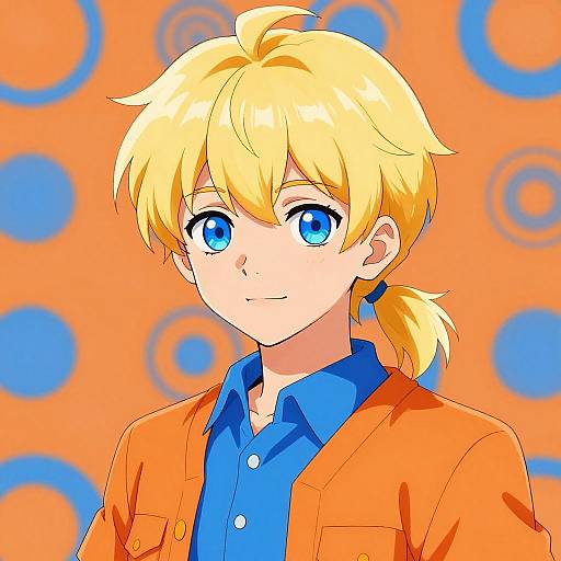 Anime Blonde Boy with Vibrant Background
