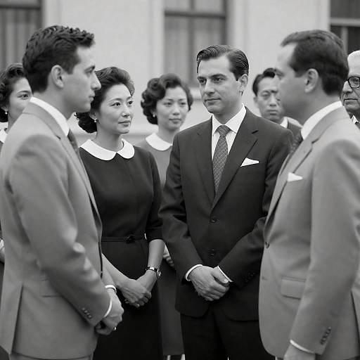 Formal Gathering: Black and White Elegance