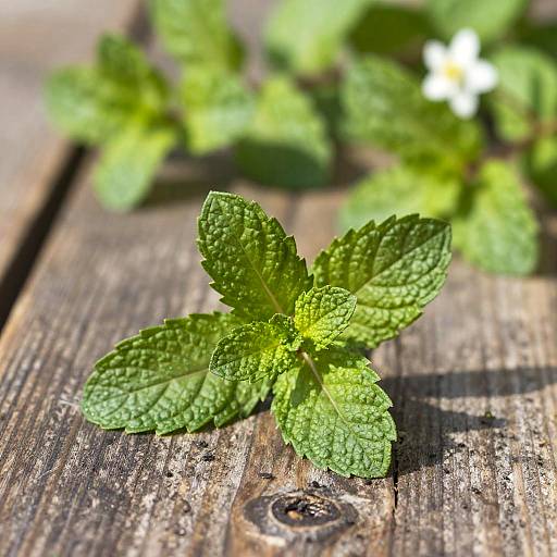 Close-Up of Bright Green Mint Leaves