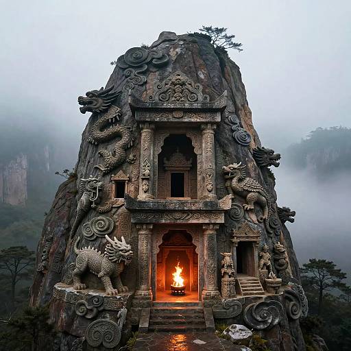 Ancient Grus House on Misty Mountain