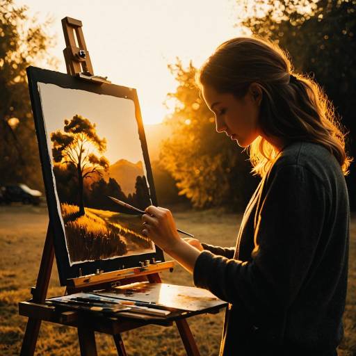 Enchanting Outdoor Painting at Golden Hour