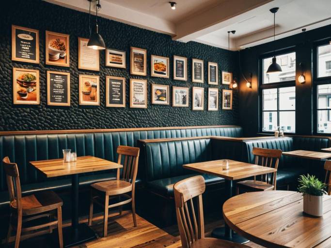 Cozy Restaurant Cafe Wallpaper Design