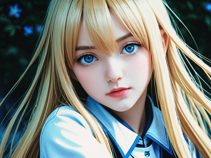 Anime Girl with Blonde Hair Wallpaper