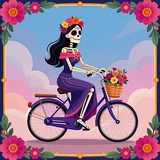 Day of the Dead Skeleton Cyclist