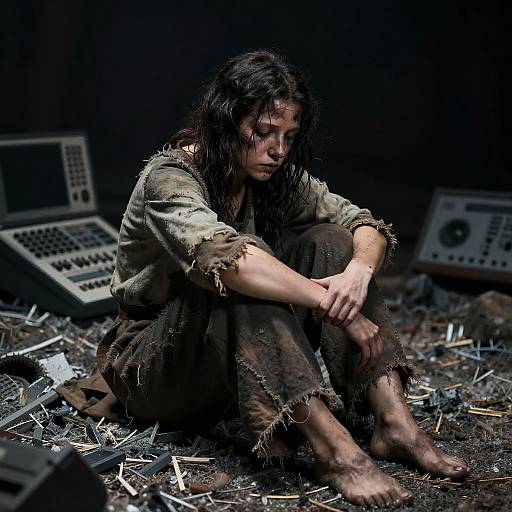 Cinematic Dark Synth Troubadour Scene