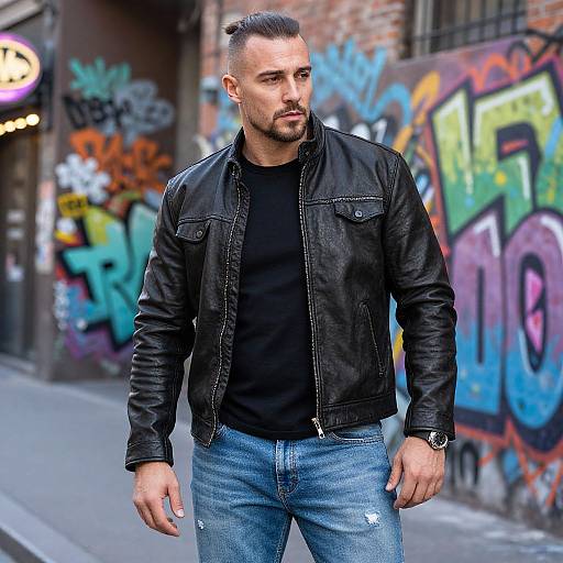 Fit European Man in Urban Style