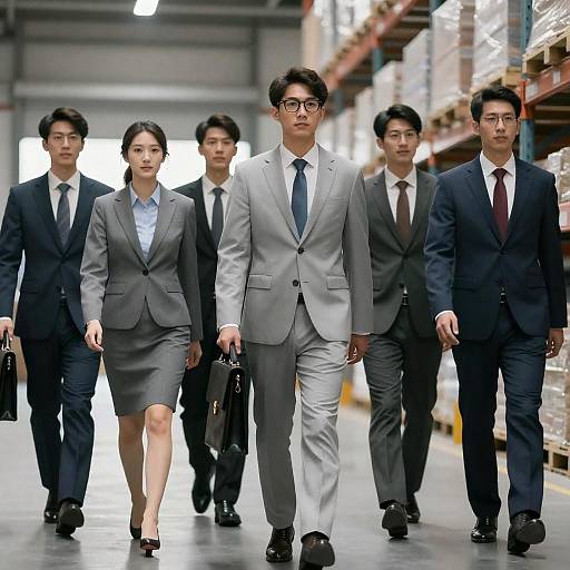 Business Professionals Walking in Warehouse