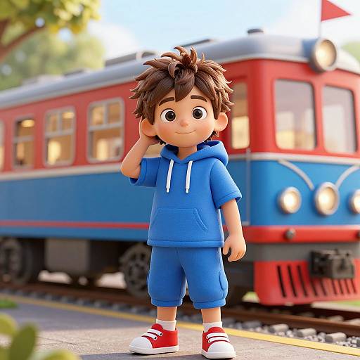 Cheerful Boy by Vintage Train