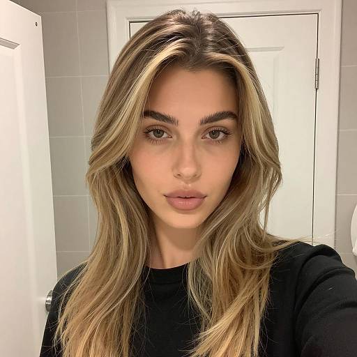 Selfie of a Woman in a Bathroom