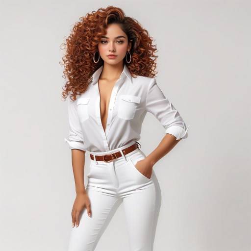 Elegant Latina Woman in Formal Attire
