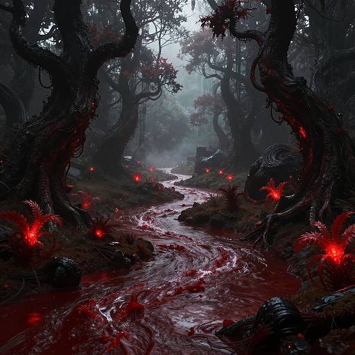 Sanguineo Fantasy Blood-Red Landscape