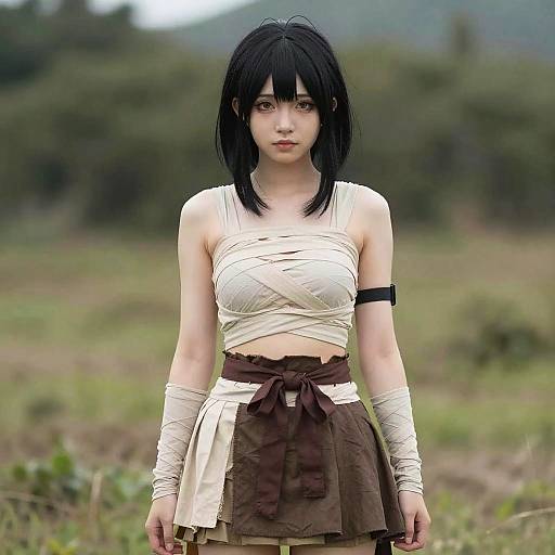 Dororo-Inspired Cosplay in Natural Setting