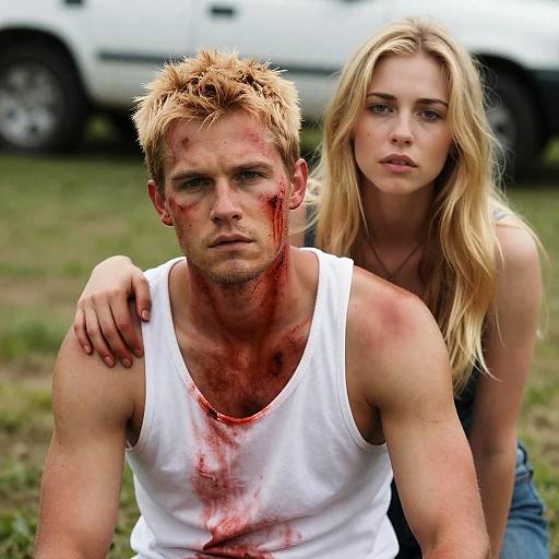 Intense Outdoor Portrait of Bloody Duo