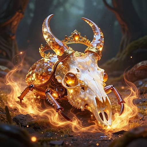 Glowing Crystal Stag Beetle Skull