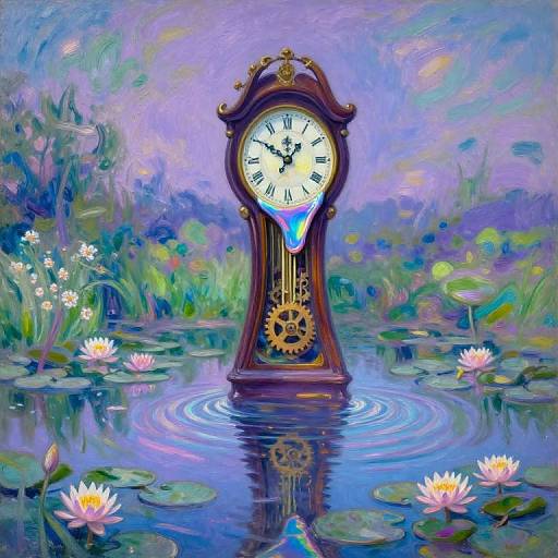 Surreal Melting Clock Water Garden