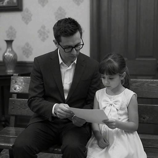 Timeless Bond: Man and Girl Portrait