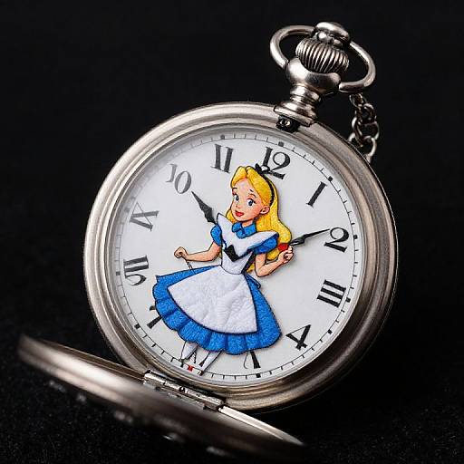 Alice Inspired Hand-Stitched Pocket Watch