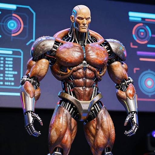 Cybernetic AI Robot Bodybuilding Contest