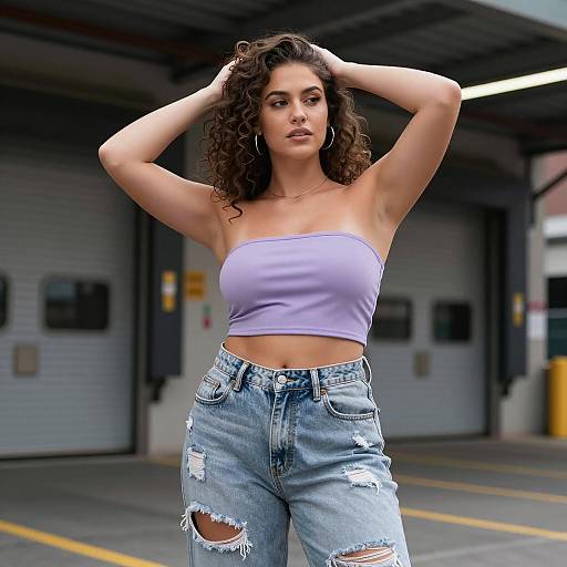 Curvy Woman in Urban Summer Fashion