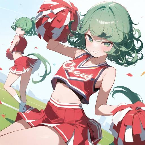 Dynamic Cheerleader in Action