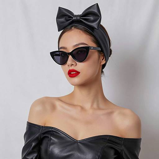 Elegant Fashion Portrait with Red Accents